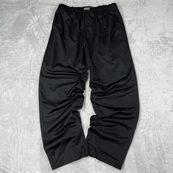 Y2K Nike Dri-Fit Track Pants Black Stripes Size L Baggy Relaxed Straight Leg - Picture 3 of 9